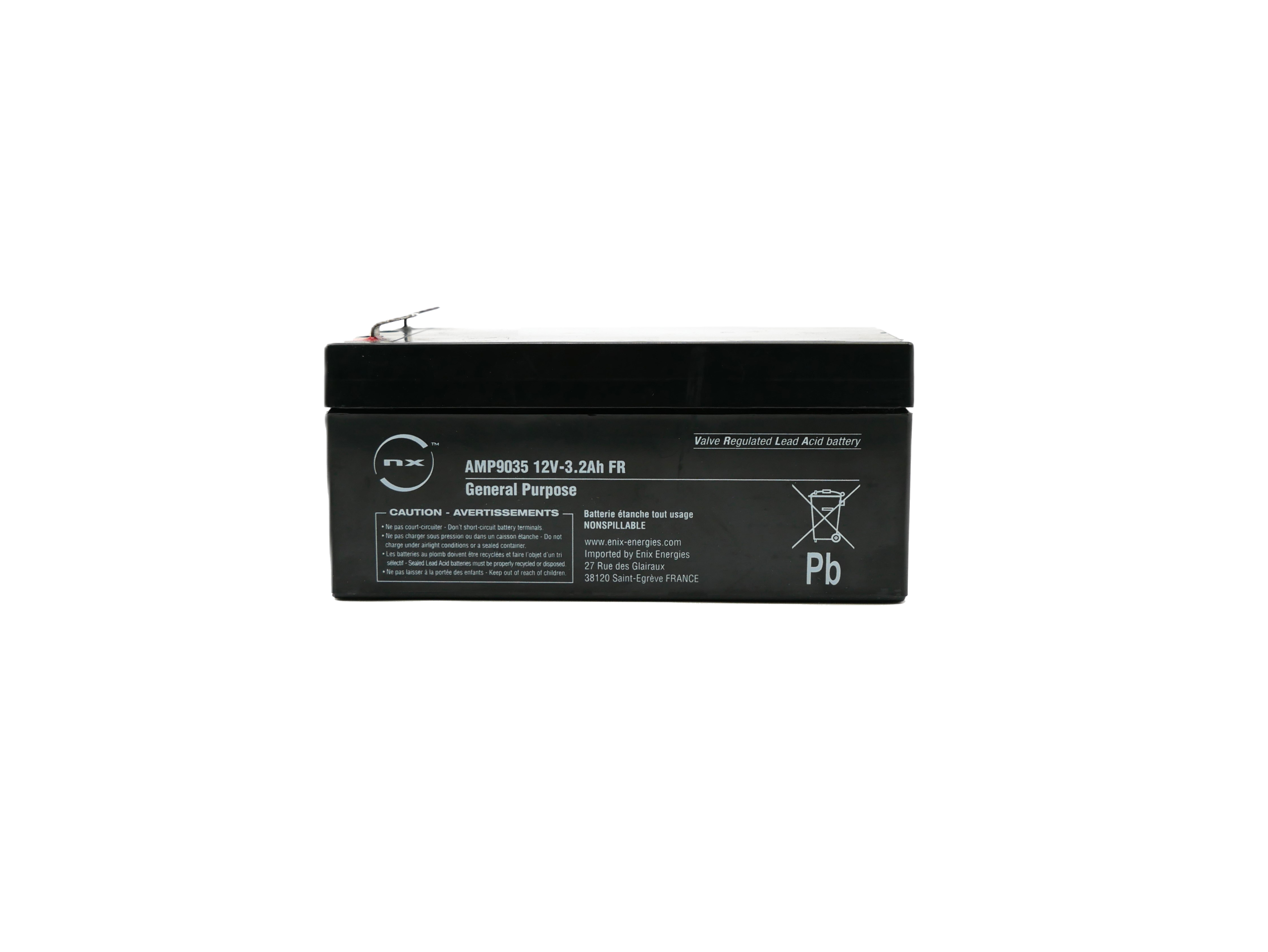 Batterie plomb AGM NX 3.2-12 General Purpose FR 12V 3.2Ah F4.8