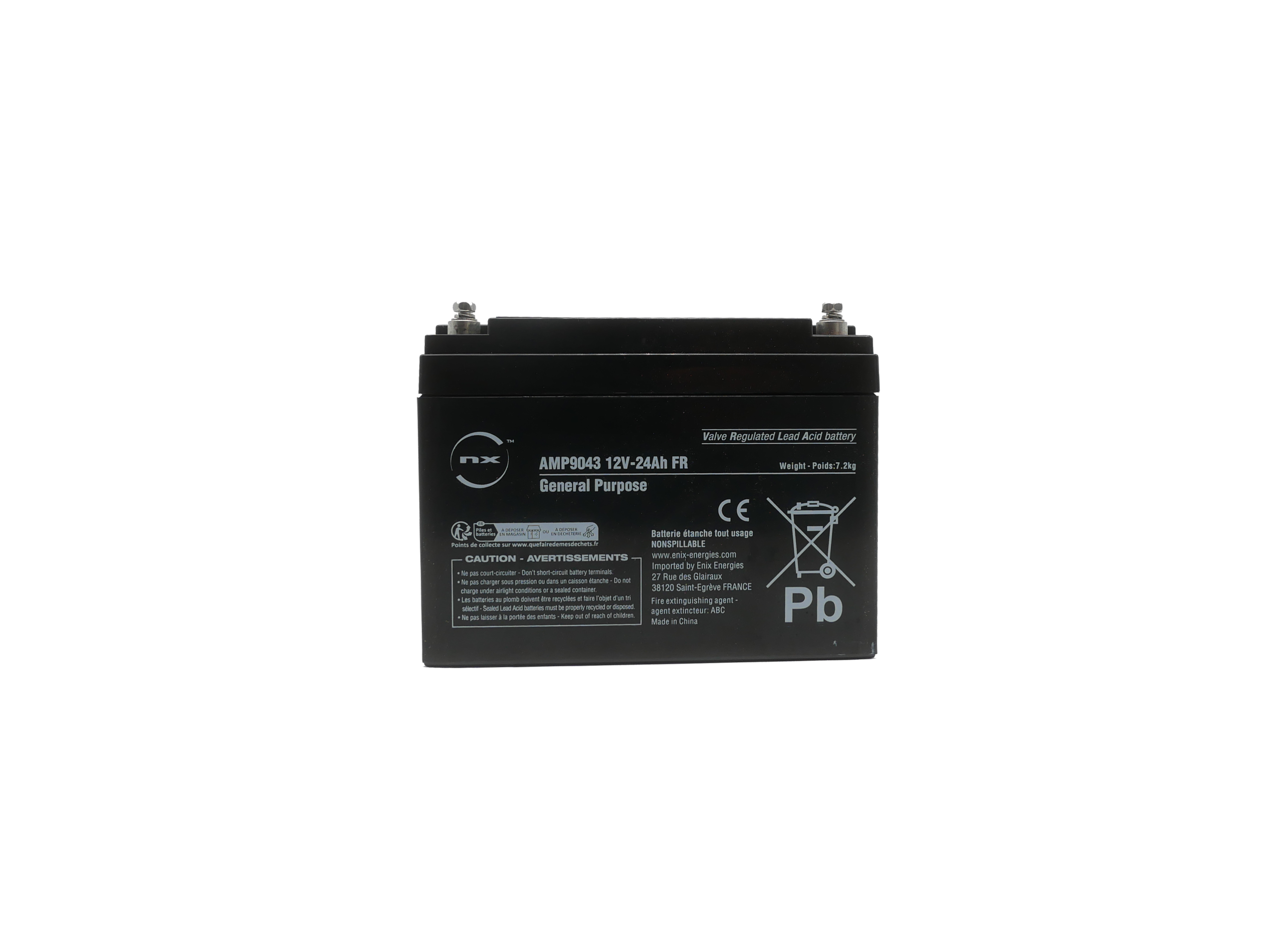 Batterie plomb AGM NX 24-12 General Purpose FR 12V 24Ah M5-F