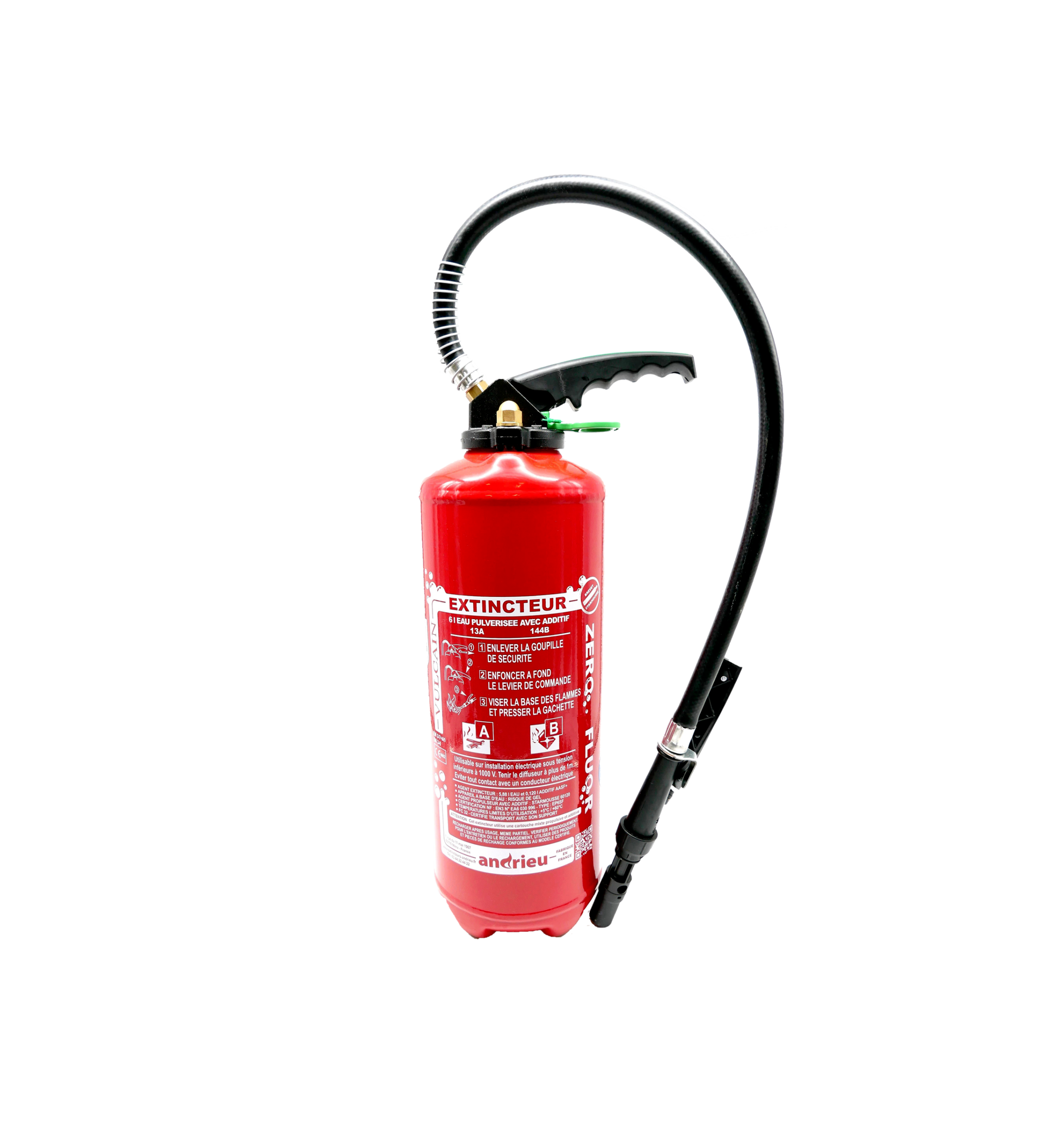 Extincteur 6L eau AB sans FLUOR en pression auxiliaire AASF - ANDRIEU
