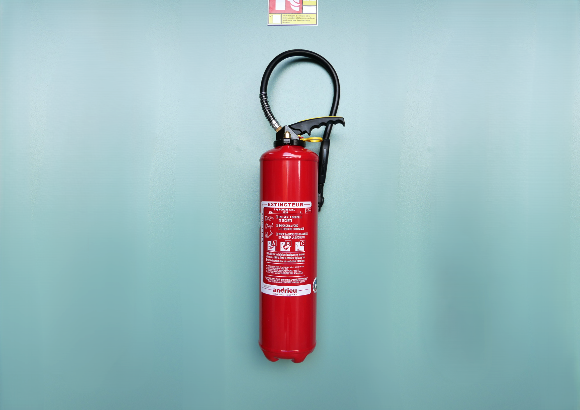 Extincteur 9kg poudre ABC en pression auxiliaire - ANDRIEU – Image 2