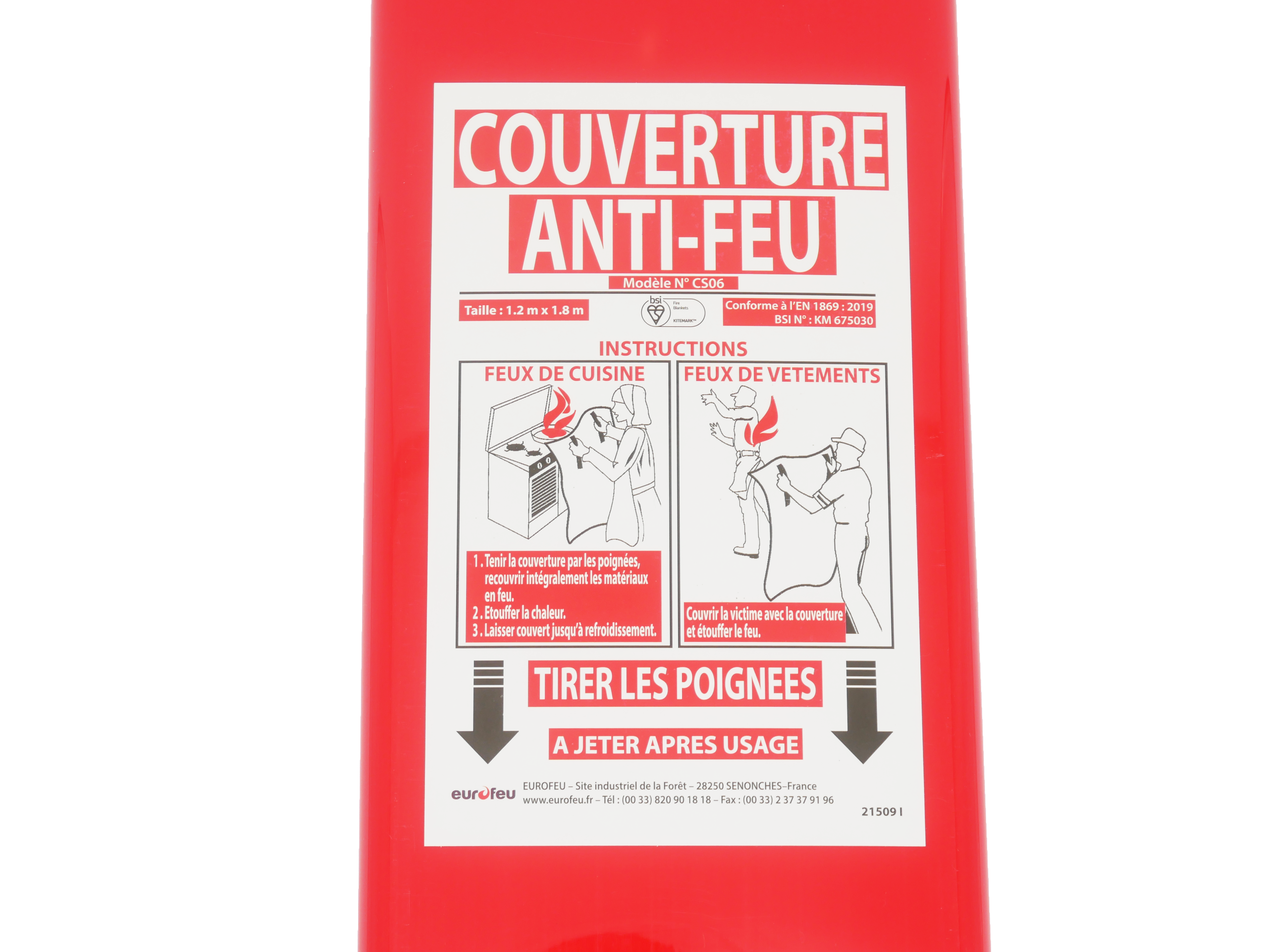 Couverture anti feu 1,2m x 1,8m – Image 2
