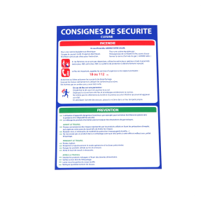 Consigne cuisine PVC vertical A4