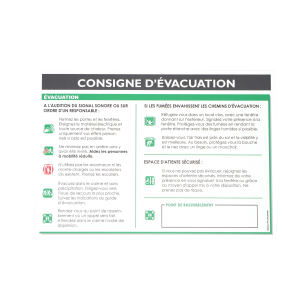 Consigne d'évacuation PVC horizontal A4