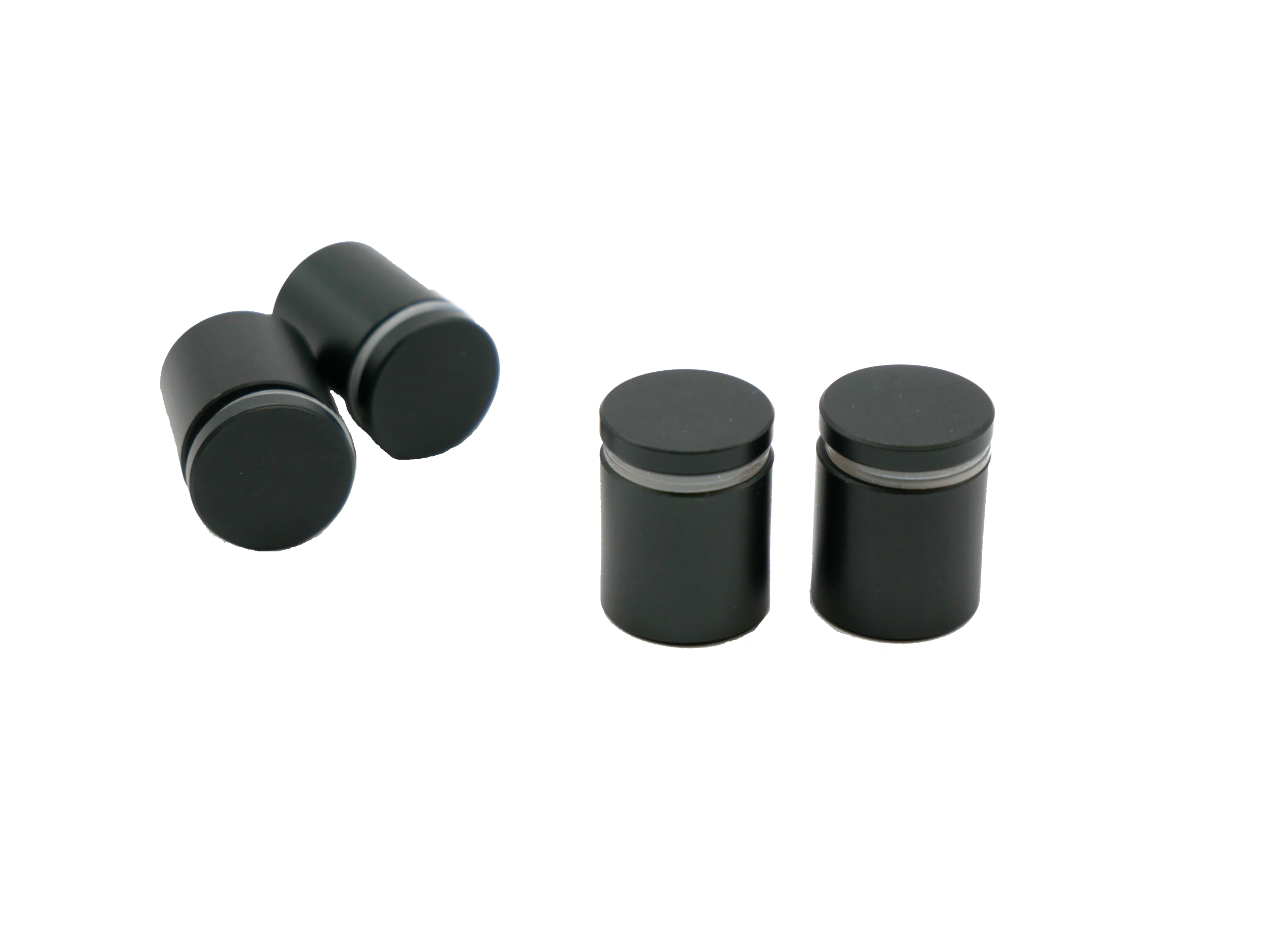 Kit de 4 entretoises démontable alu noir Ø13x15mm filetage à gauche