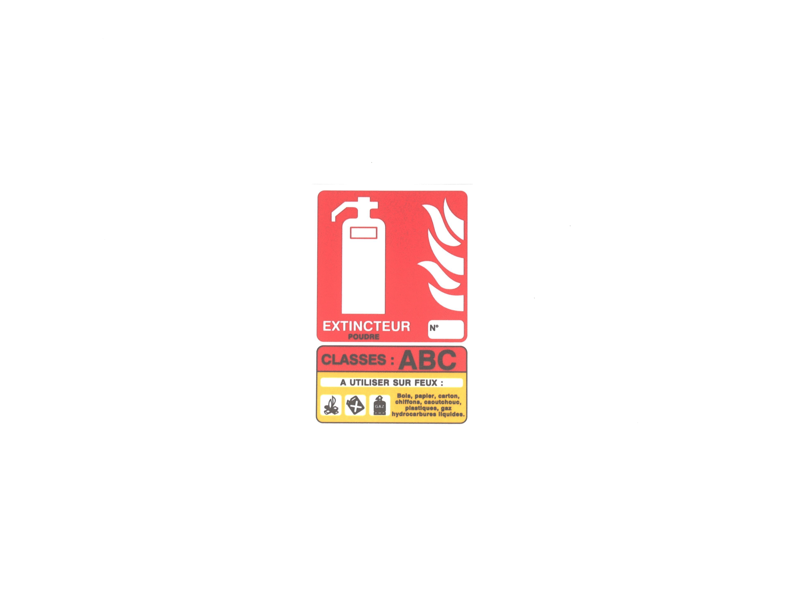 Classe de feu ABC - Dimensions 100x150mm