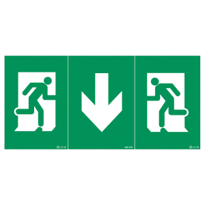 Pictogramme autocollant universel signalisation d'évacuation - URA