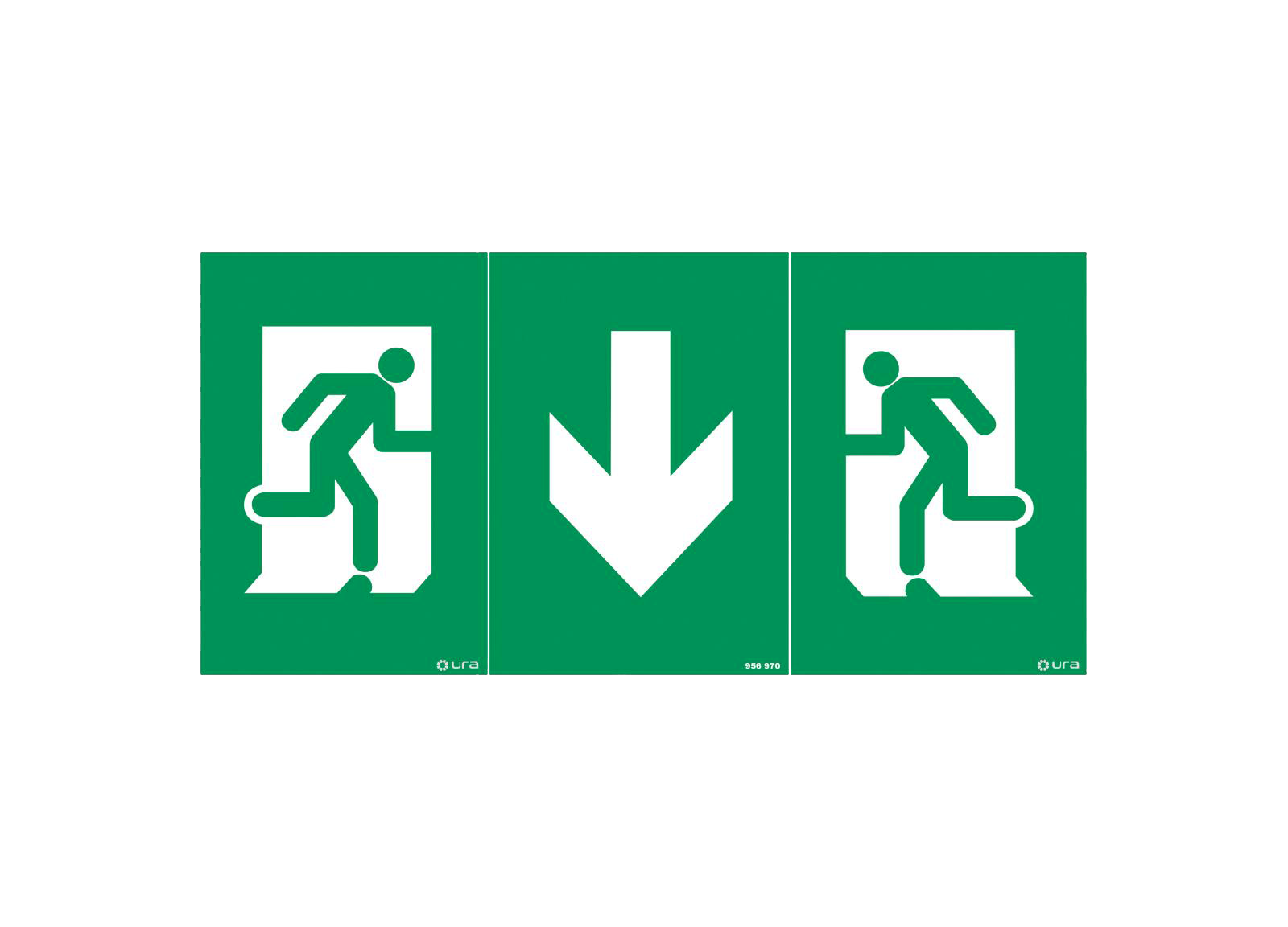 Pictogramme autocollant universel signalisation d'évacuation - URA