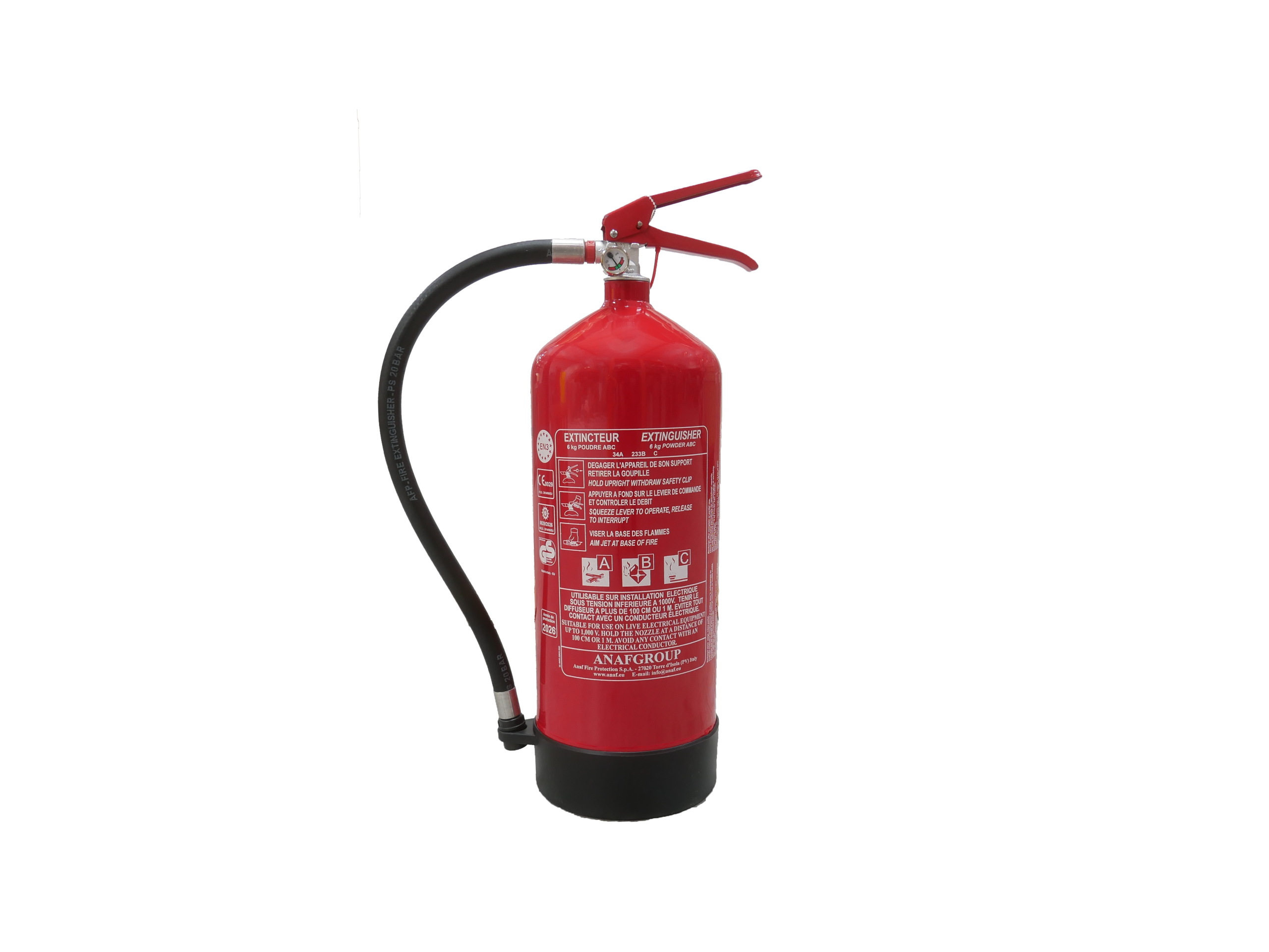 Extincteur 6kg poudre ABC en pression permanente - ANAF