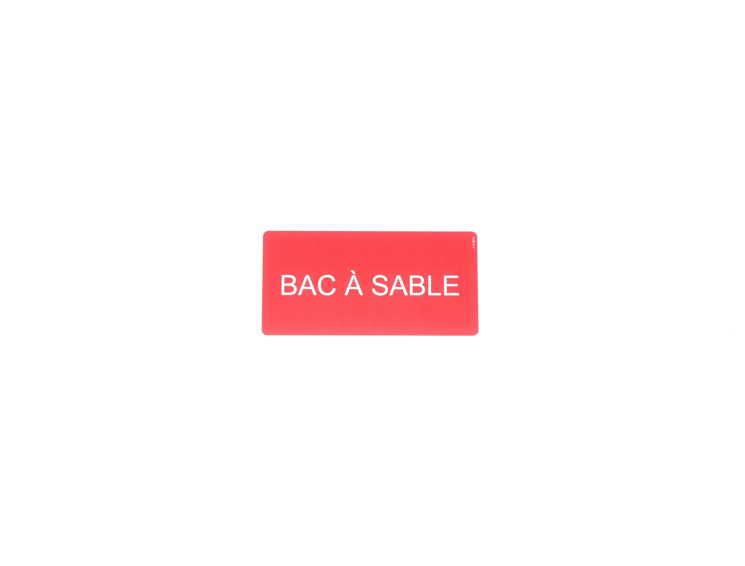 Panneau Bac à Sable - PVC 1mm - 200x100mm
