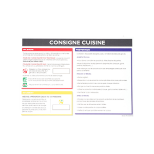 Consigne cuisine PVC horizontal A4